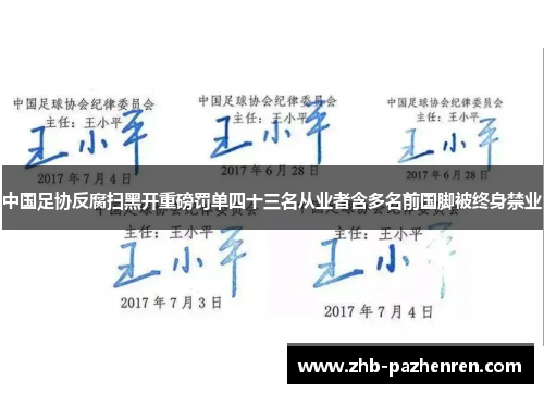 中国足协反腐扫黑开重磅罚单四十三名从业者含多名前国脚被终身禁业 中国足协反腐扫黑开重磅罚单四十三名从业者含多名前国脚被终身禁业